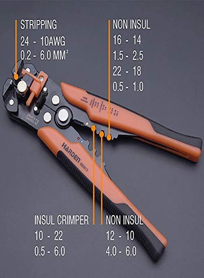Harden 8" Multi-Function Automatic Wire Stripper Plier - Stripping Crimping and Cutting Tool - Professional Series 660613 - Image 2